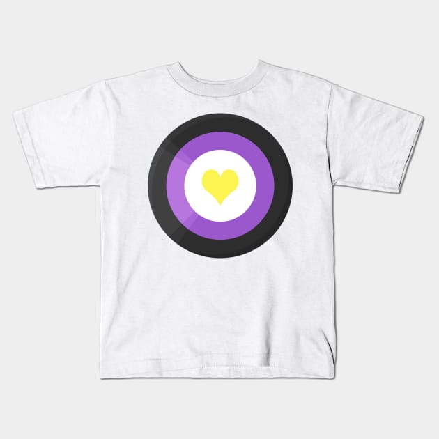 Pride Shield - Enby Flag Kids T-Shirt by talenlee